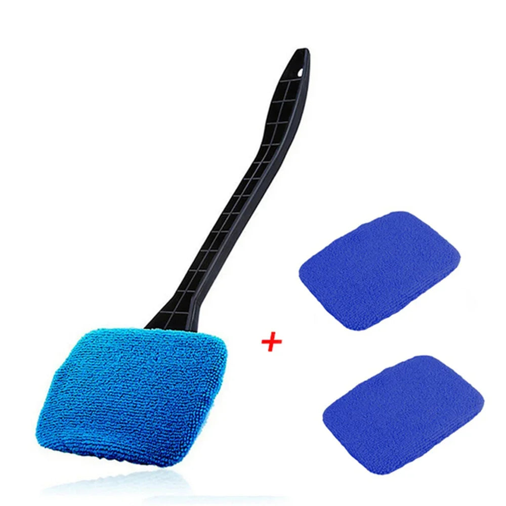 New Car Window Cleaner Brush Kit Windshield Cleaning Wash Tool Inside Interior Auto Glass Wiper With Long Handle Car Accessories