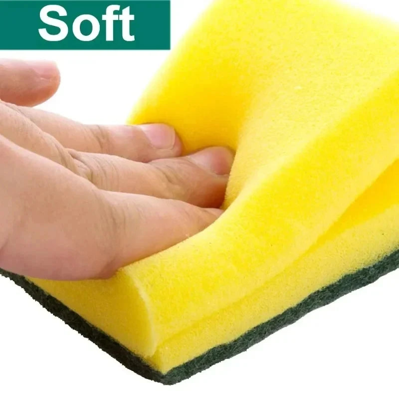 Heavy-Duty Double-Sided Magic Sponge: Tough Grease Cleaner for Motorcycles, Pots & Kitchen Surfaces