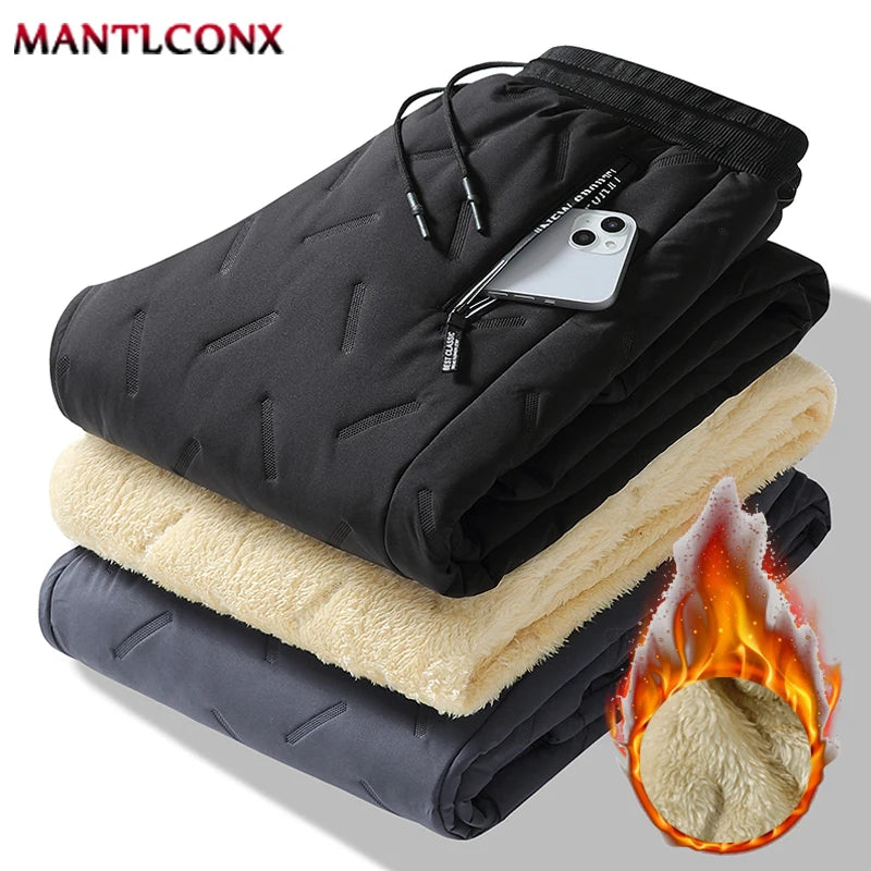 Thicken Warm Winter Pants for Men Sweatpants Casual Thicken Joggers Pants Male Thermal Trousers Black Gray Pants Men Windbreak